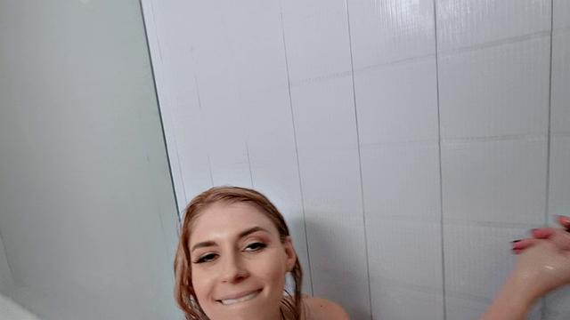 Stepsis Shower Peepshow gets wet and wild with her bald pussy in POV