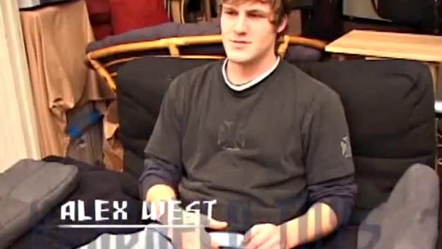 When Alex strips off all his clothes his big dick flops out and he immediately starts stroking it. An off-camera hand gives Alex a hand job and after sampling a few anal sex toys Alex releases a streaming cum load.