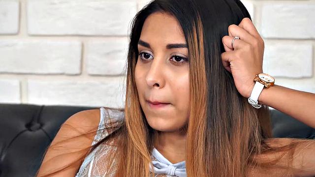 DEBT4k. Tanned model with tattoo fucked by the collector