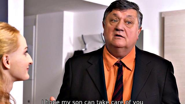 Old man is prepared for hookup with his future daughter-in-law