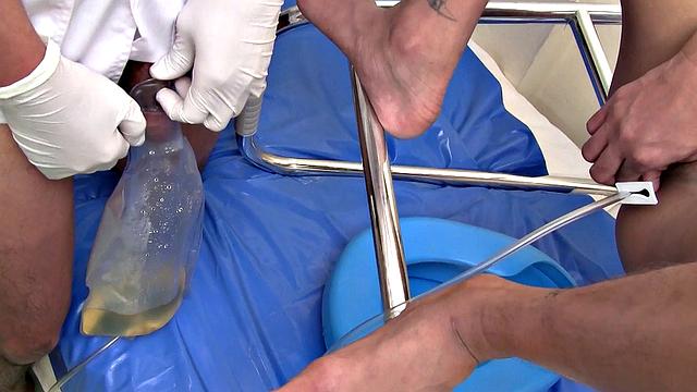 Amateur asian enema session