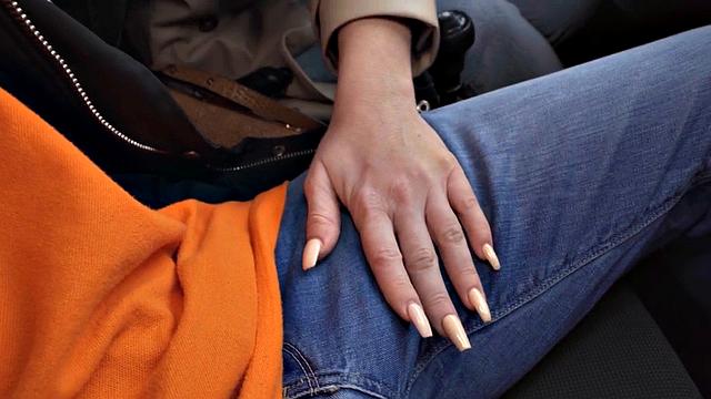 Busty driving babe gets fucked outdoors in car by tutor