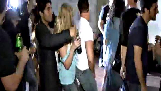 Petite coed fucked across pool table