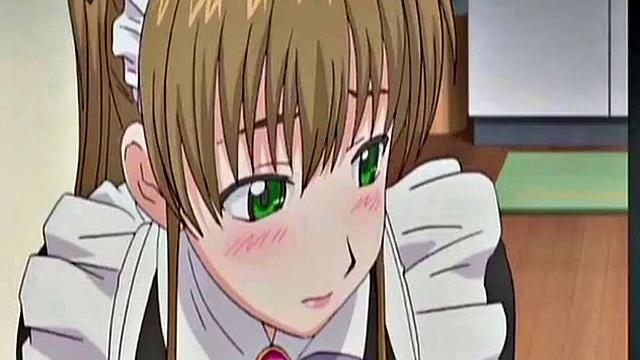 Anime maid masturbates to thoughts of boss
