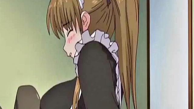 Anime maid masturbates to thoughts of boss