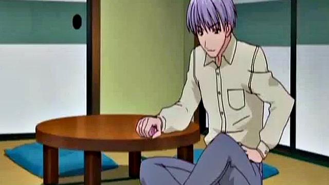 Anime maid masturbates to thoughts of boss