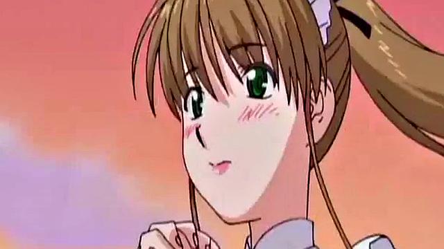 миниатюрная аниме-горничная дрочит, представляя босса