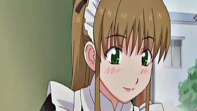 Anime maid masturbates to thoughts of boss