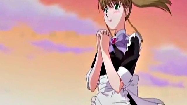 Anime maid masturbates to thoughts of boss