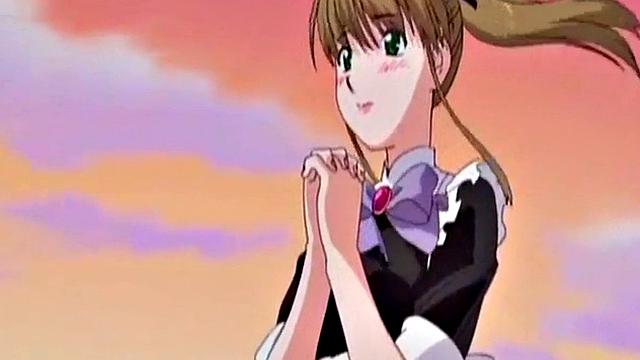 Anime maid masturbates to thoughts of boss