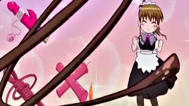 Anime maid masturbates to thoughts of boss