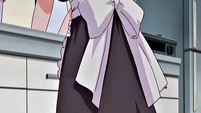 Anime maid masturbates to thoughts of boss