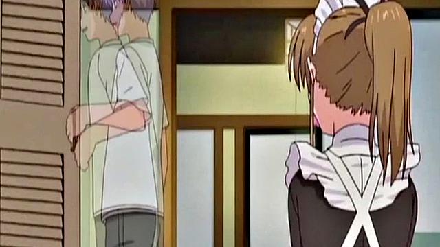 Anime maid masturbates to thoughts of boss