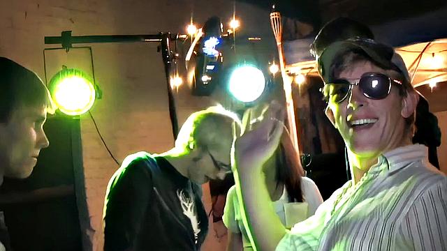 Facialized college student gets fucked from behind at party