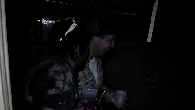 Facialized college student gets fucked from behind at party