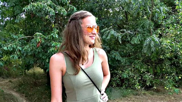 Watch this hot chick with glasses give a perfect blowjob and fuck her way to busty bouncing boobs