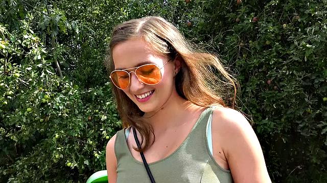 Watch this hot chick with glasses give a perfect blowjob and fuck her way to busty bouncing boobs