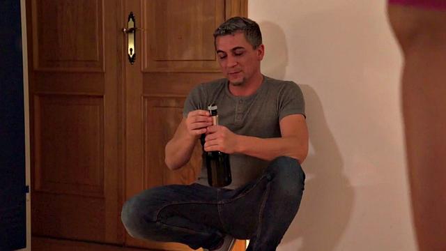 Rimming medium boobed babes enjoy FFM 3some hostelfuck