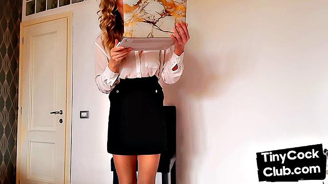 Micropenis loser humiliated by babe