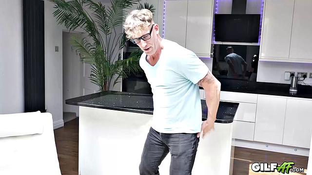 He Got Busted! Plump GILF Fucks Big Stud - GILFAF