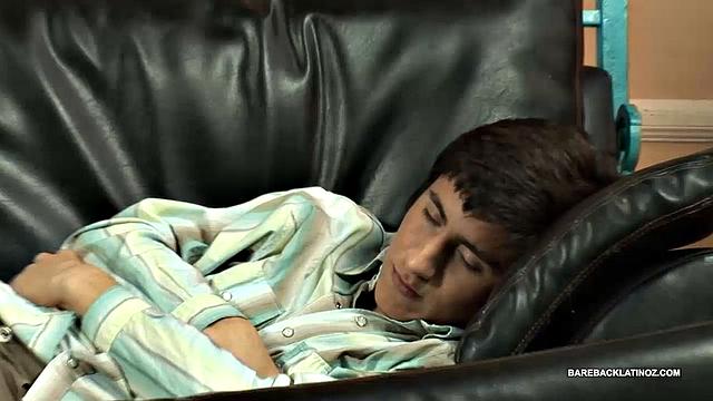 Young Latinos Dennis and Ismael are on the sofa fooling around and it isn't long before the clothes start stripping off. By the time the boys are naked, Dennis has his fingers in Ismael's ass and lips around his stiff dick.