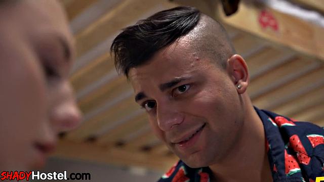 Horny hostel babe pussybanged