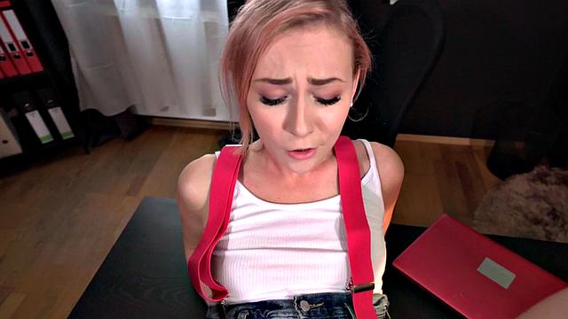 Insatiable petite teen spreading