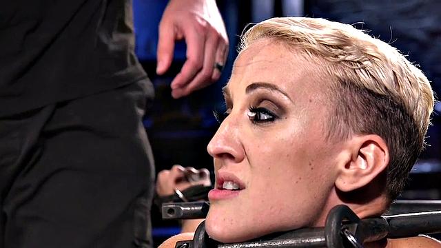 BDSM submissive MILF gets pussy fingered by master