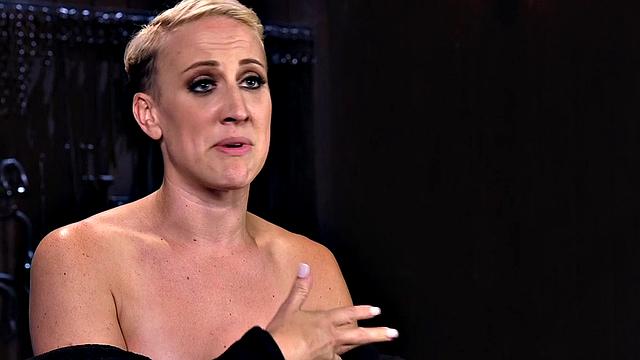 BDSM submissive MILF gets pussy fingered by master