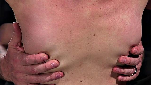 BDSM submissive MILF gets pussy fingered by master