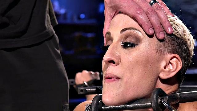 BDSM submissive MILF gets pussy fingered by master