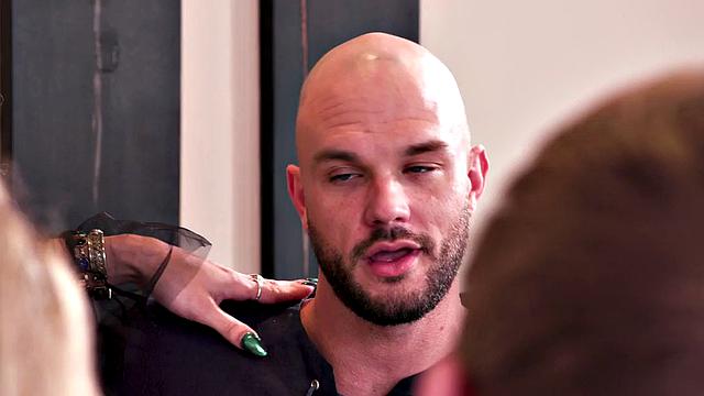 Tattooed transgender fucked by guy doggystyle in ass