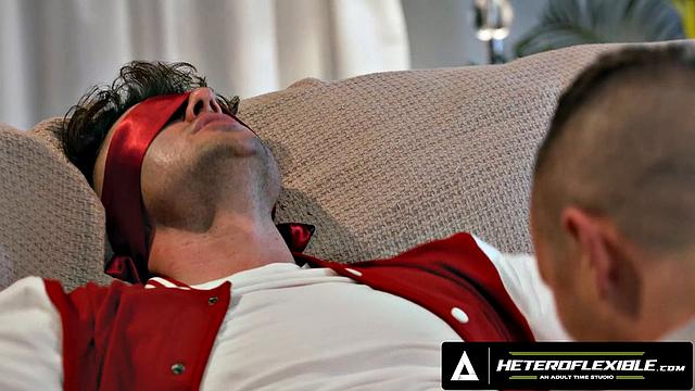 HETEROFLEXIBLE - Horny Stud Sucks Blindfolded Hunk Then Pounds His Perfect Bubble Butt