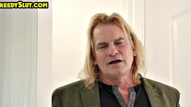 Busty 21yo enjoys assrimming by older dude