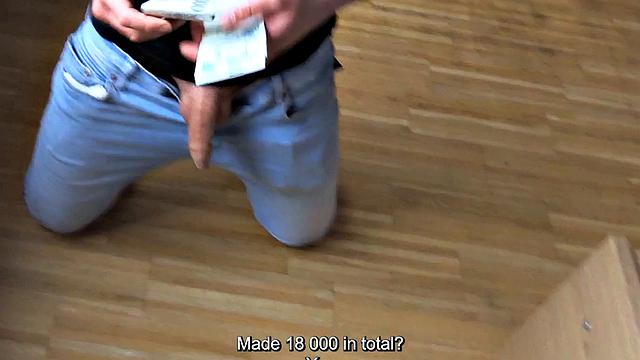 Pulled Euro Jock sucks and fucks in ass for cash