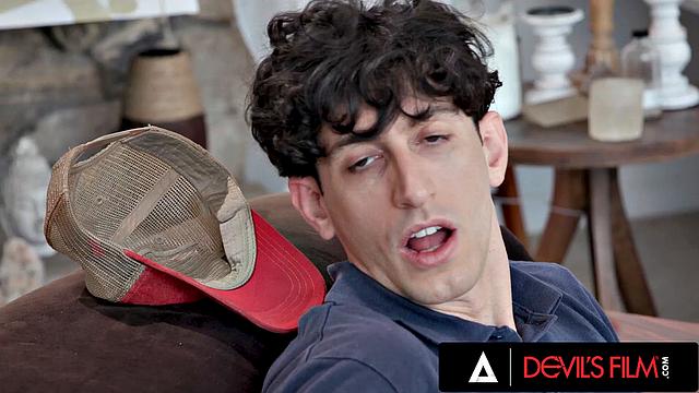 DEVILS FILM - MILF Redhead Stepmom Caught Her Stepson And Finishes The Job