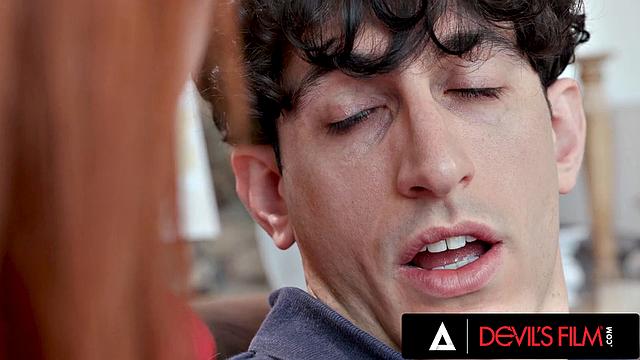 DEVILS FILM - MILF Redhead Stepmom Caught Her Stepson And Finishes The Job