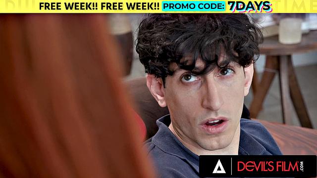 DEVILS FILM - MILF Redhead Stepmom Caught Her Stepson And Finishes The Job