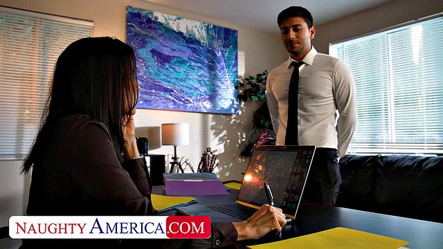 Boss Shay Sights demands a hard cock on her desk and a hot load in her mouth