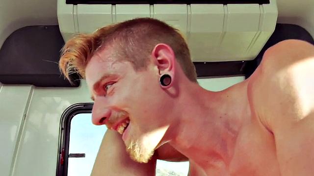 A athletic babe get her tight ass fisted raw before getting her shorts ripped off in the car