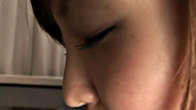 Cute petite Asian toyed then gives POV blowjob