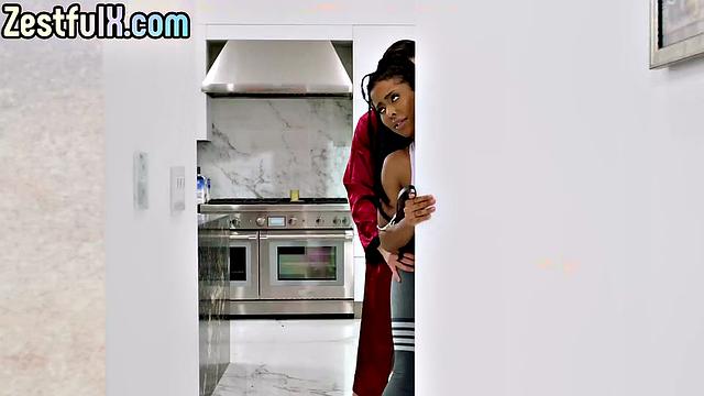 Nasty horny girls banged by lucky guy