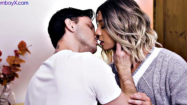 College uniform Asian femboy nailed by white stud