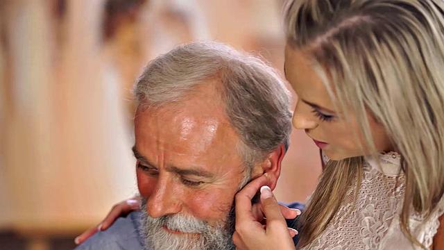 OLD4K. Nymph rewards old teacher for help by tempting him into hot sex