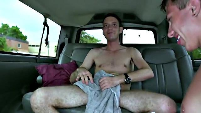 Picked up straight with small dick comes in gay BJ mouth