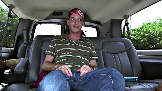 Picked up straight with small dick comes in gay BJ mouth