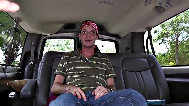 Picked up straight with small dick comes in gay BJ mouth