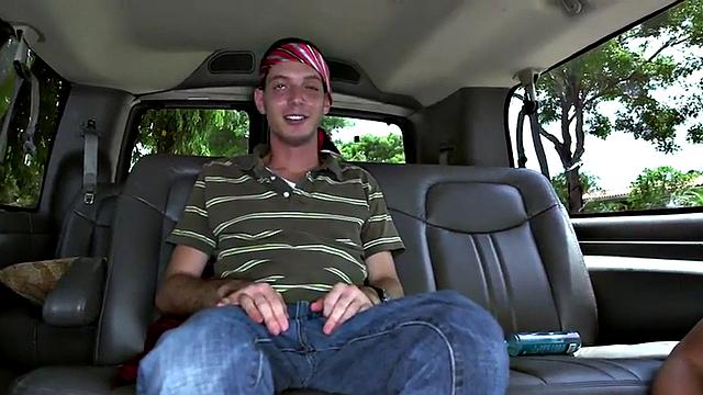 Picked up straight with small dick comes in gay BJ mouth