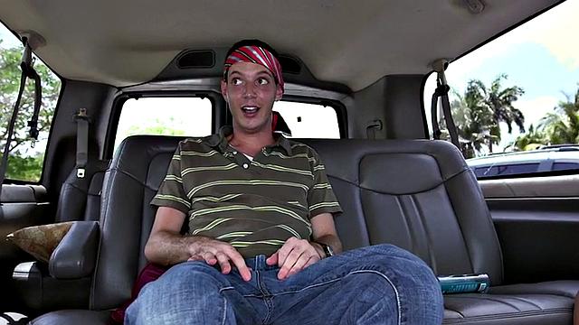 Picked up straight with small dick comes in gay BJ mouth