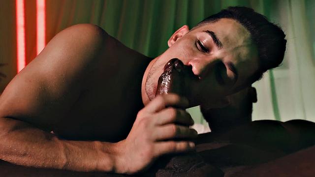 Latin stud barebacked by jock after sucking his cock